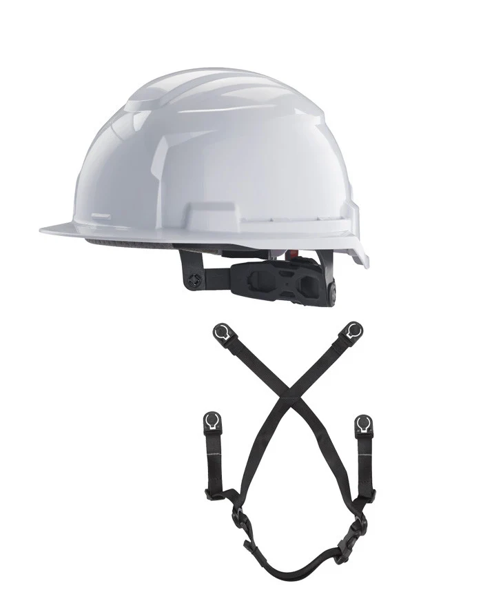 Witte BOLT100 ongeventileerde helm met 4-punts kinband EN397 Milwuakee