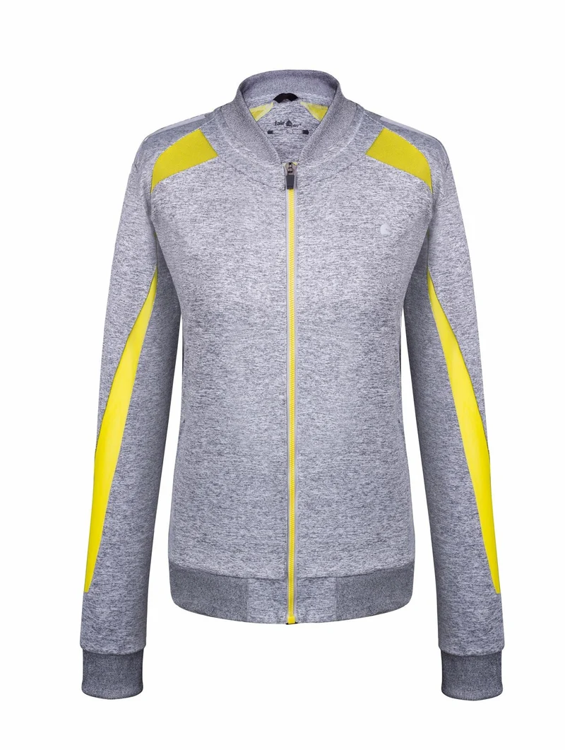 Sale Fair Play Sweatvest Jager grijs/geel