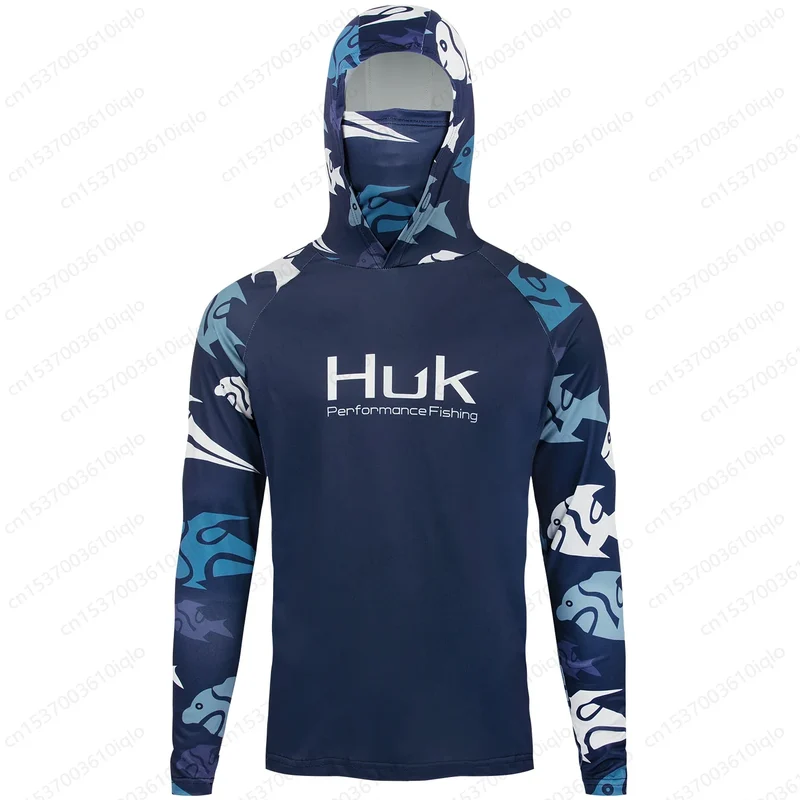 Heren visshirt met capuchon – UPF 50+ outdoor shirt voor vissen