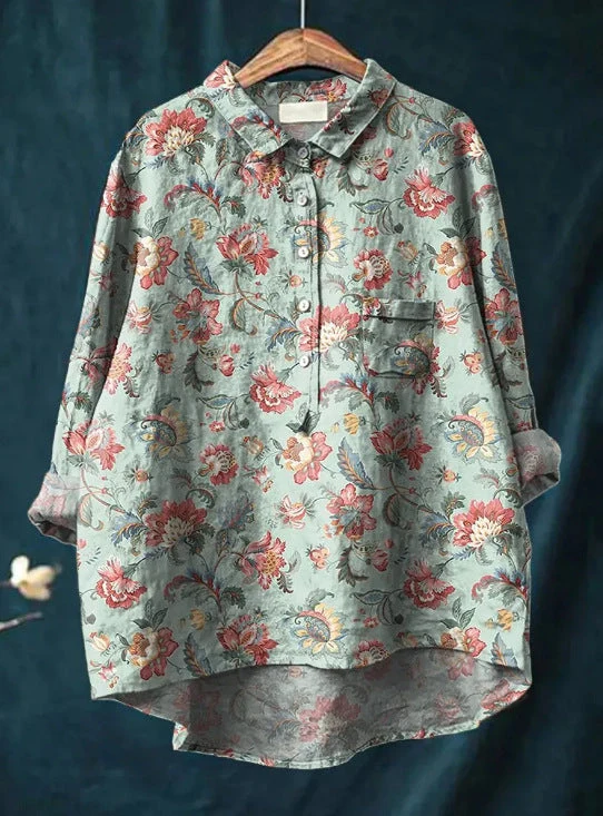 Women's Elegant Floral Pattern Blouse