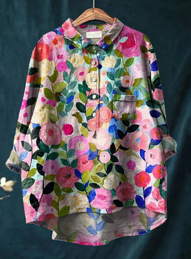 Women's Elegant Floral Pattern Blouse
