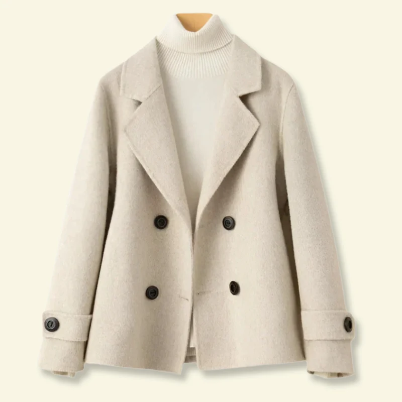 Women's Classic Short Double-Breasted Coat