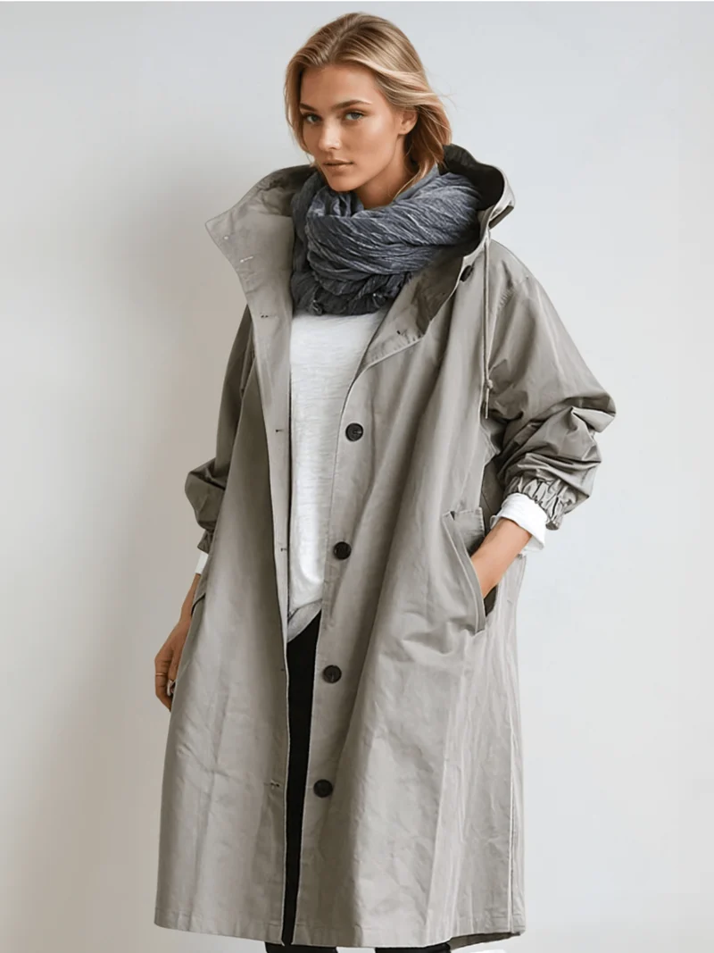 Women's Classic Trench Coat with Belt for Transitional Seasons