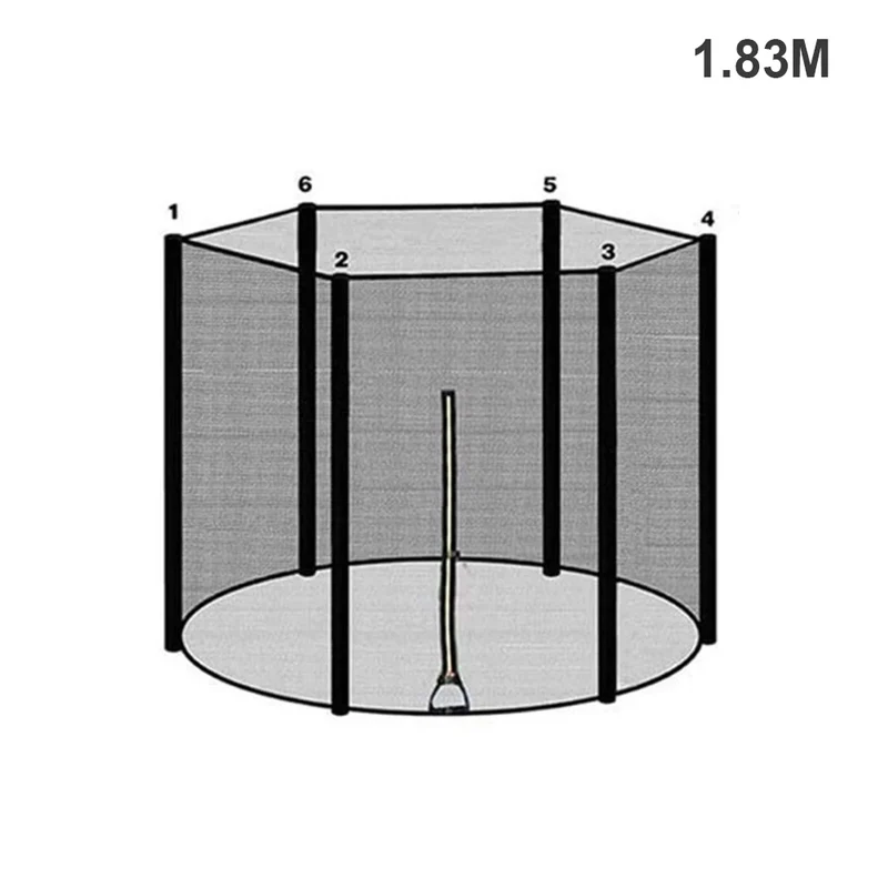 Trampoline Veiligheidsnet – Slijtvaste Vervangnet met Ritssluiting voor Ronde Trampolines