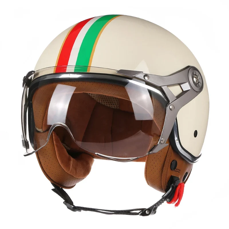 Motorhelm 3/4 – Retro Design & Lichtgewicht Open Gezicht