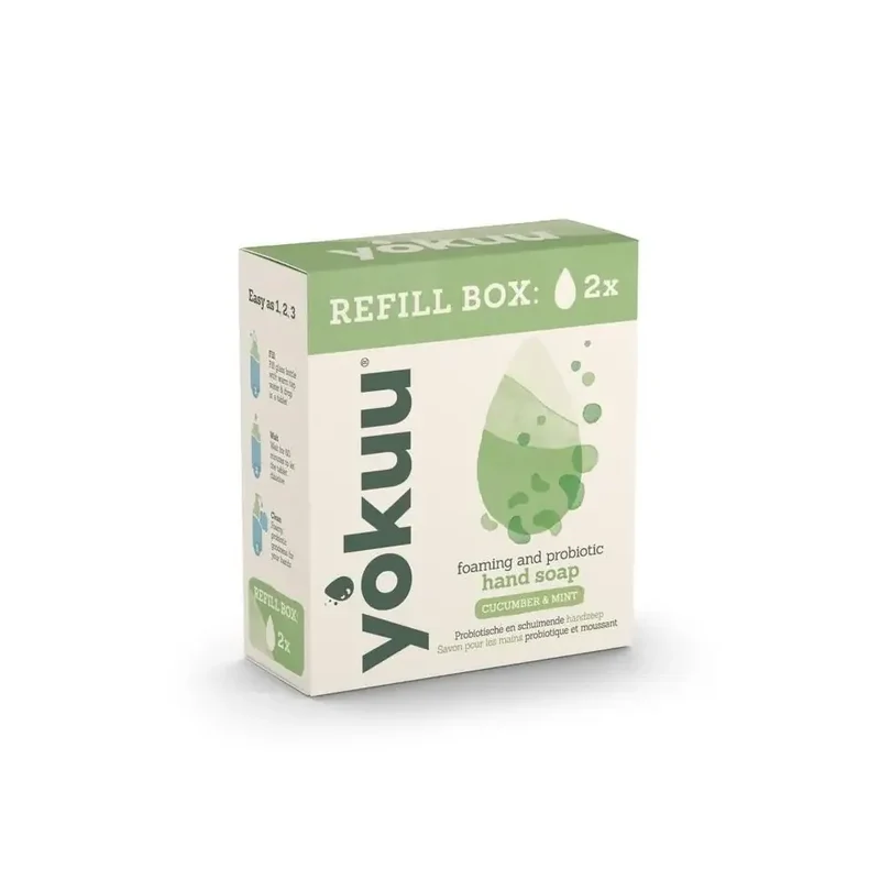 Yokuu handzeep cucumber & mint refill 2 stuks