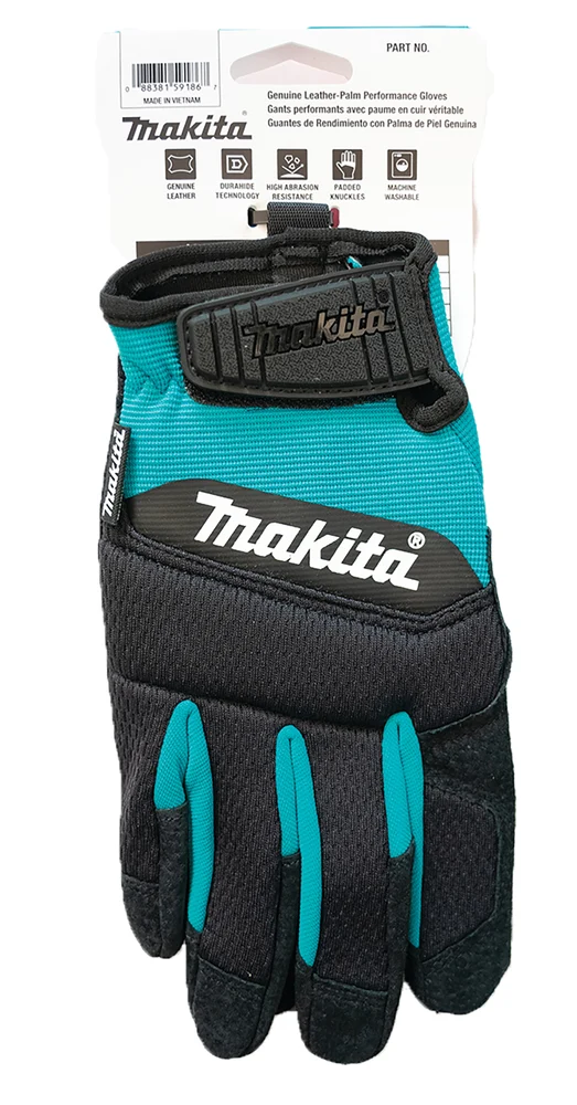 Guanti ad alte prestazioni con vera pelle sul palmo Makita