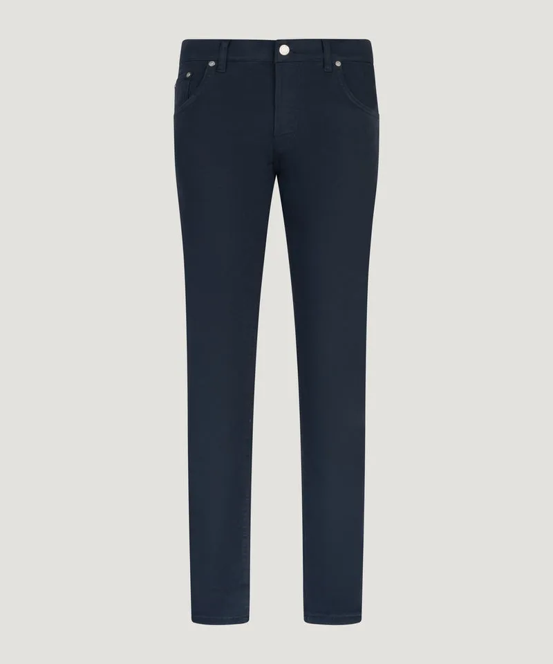 Breakbeat 5-pocket katoen/lyocell stretch donkerblauw