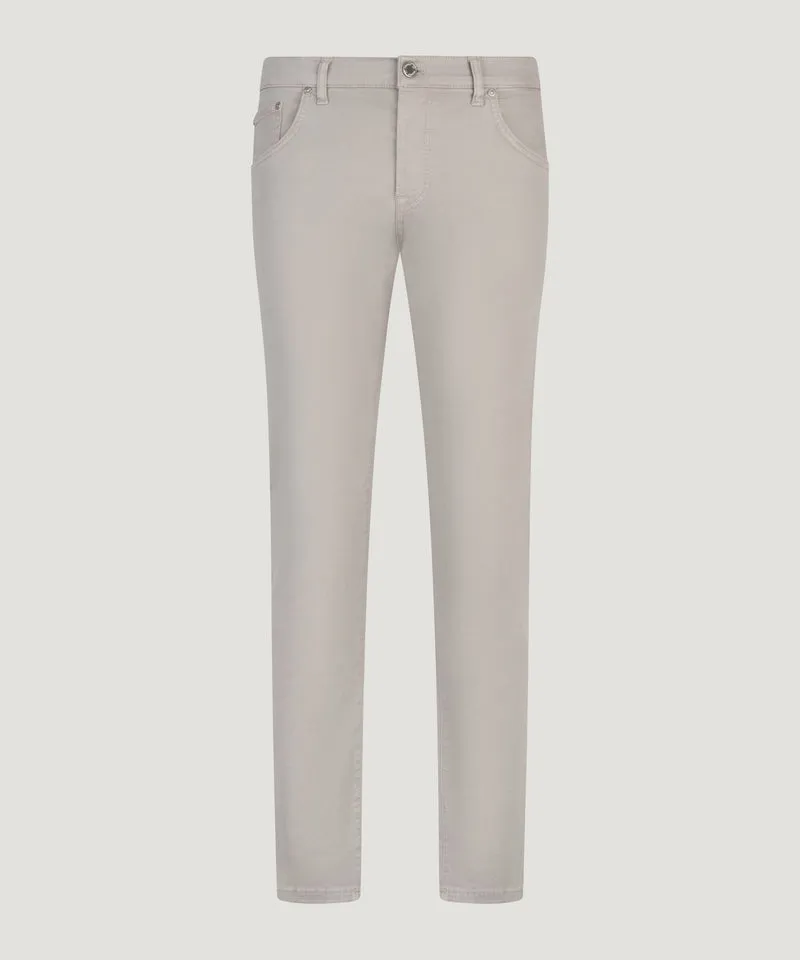 Breakbeat 5-pocket katoen/lyocell stretch lichtgrijs