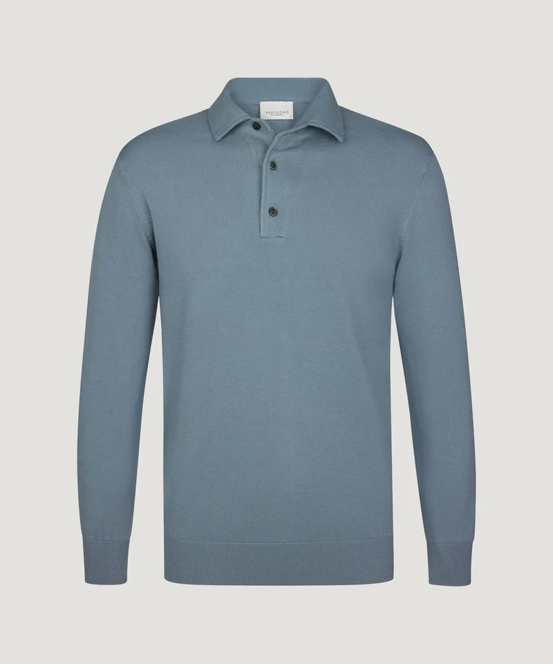 Luxury basic one piece polo grijsblauw