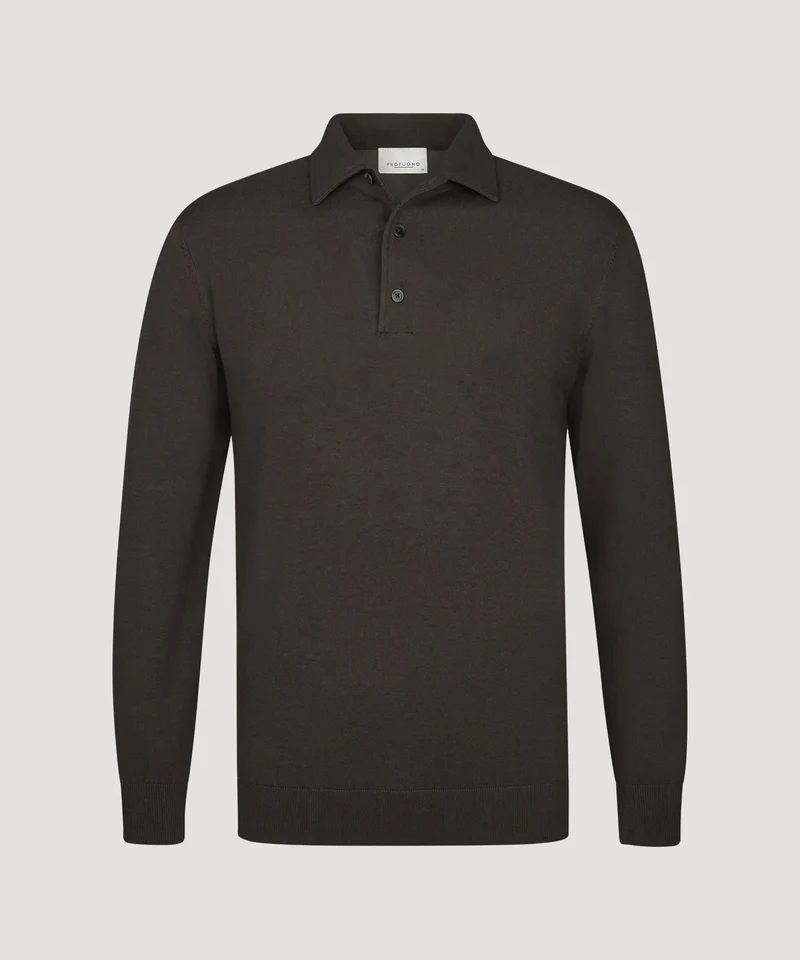 Luxury basic one piece polo donkerbruin