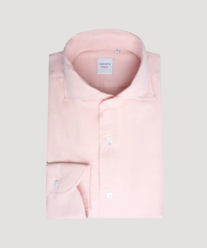 Overhemd katoen/kasjmier roze