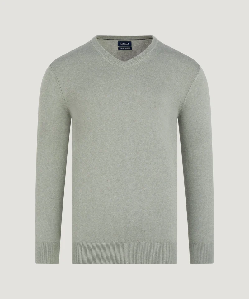 V-neck trui Cotton Cashmere lichtgroen