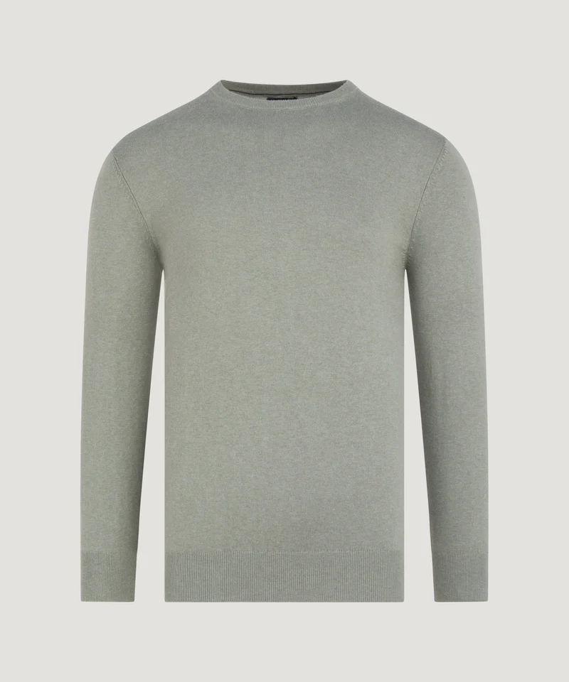 Crewneck trui Cotton Cashmere saliegroen