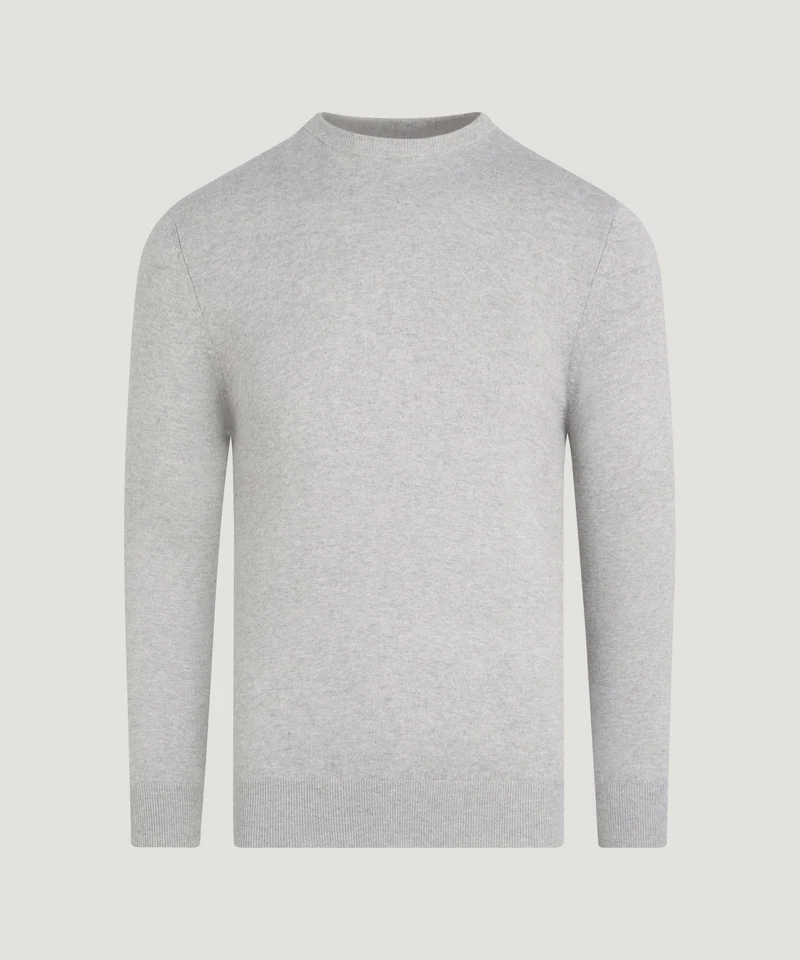 Crewneck trui Cotton Cashmere lichtgrijs