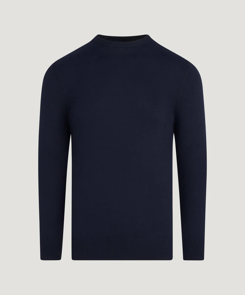 Crewneck trui Cotton Cashmere donkerblauw
