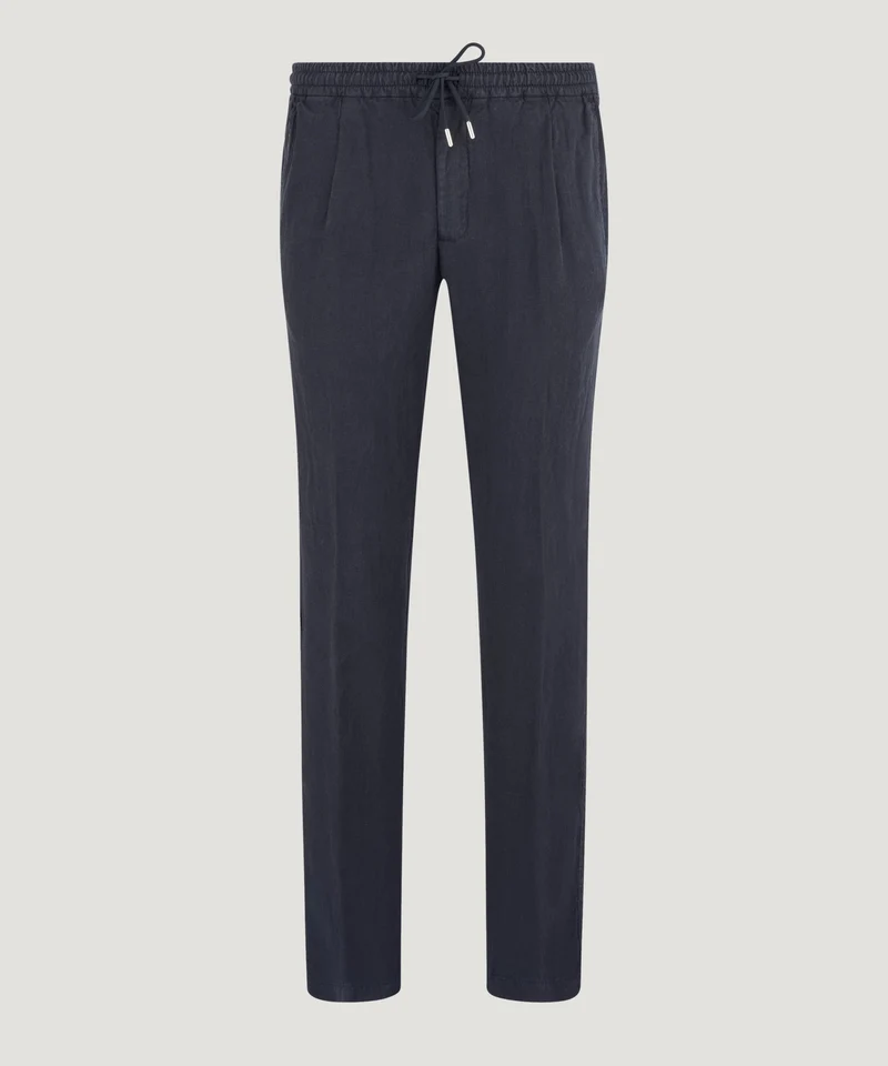 Estoril pants gewassen linnen donkerblauw