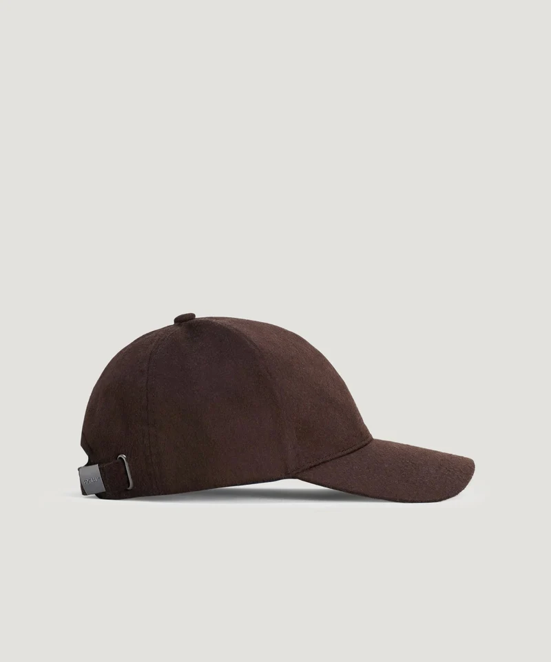 Baseball cap kasjmier donkerbruin (made by Christys' London)