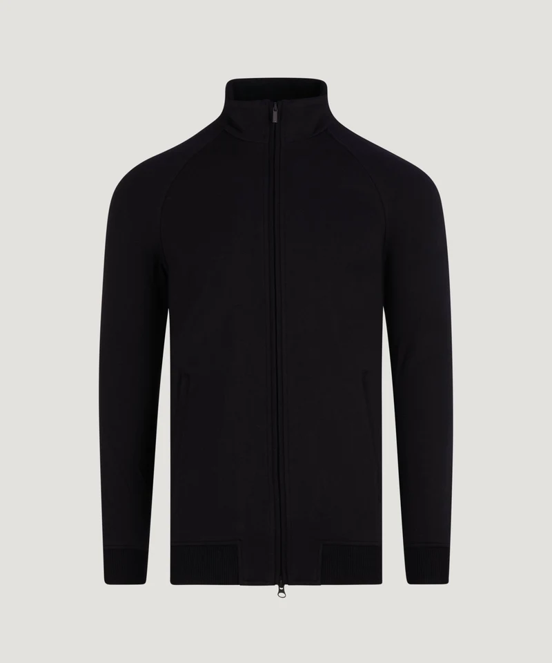 Track jacket viscosemix zwart