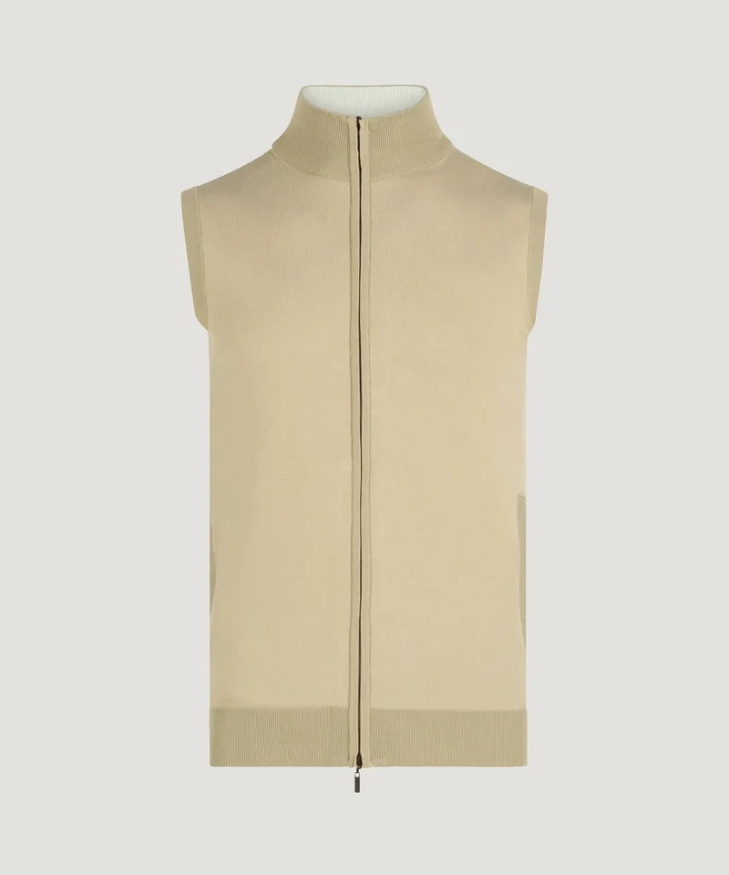 Sleeveless vest lichtbruin