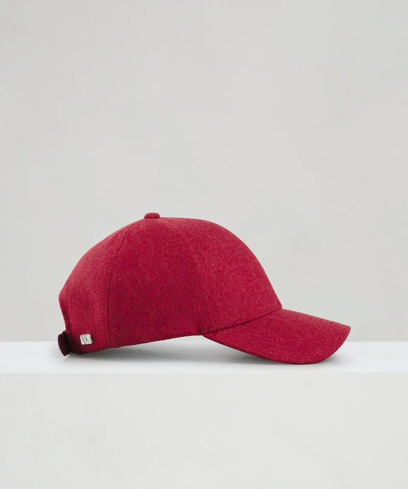 Baseball cap wol donkerrood