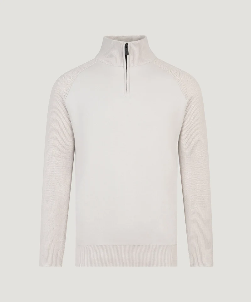 Raglan half-zip trui wol arctic