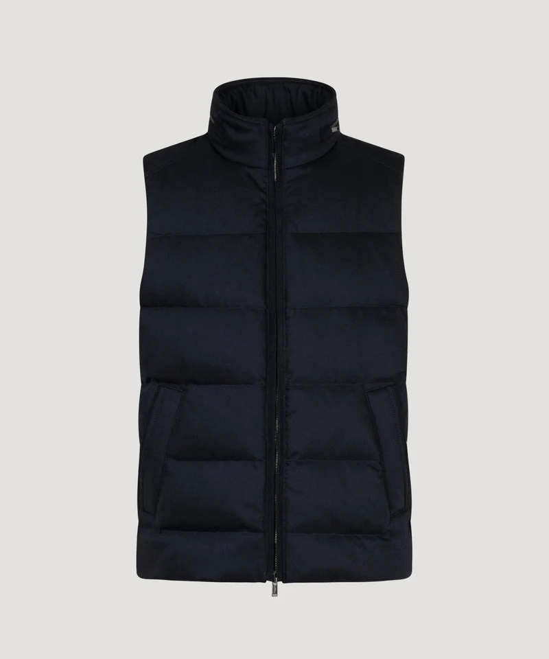 Bodywarmer wol/kasjmier stretch donkerblauw