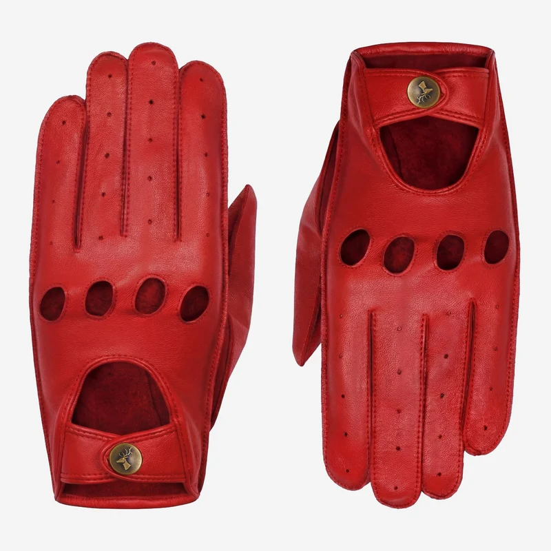 Alexis (red) – Classic women's lambskin driving gloves with touchscreen feature