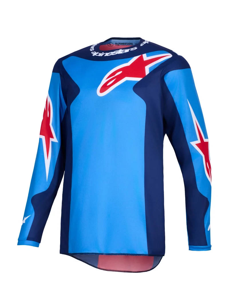 Alpinestars Fluid Grid Blauw/Rood Crossshirt
