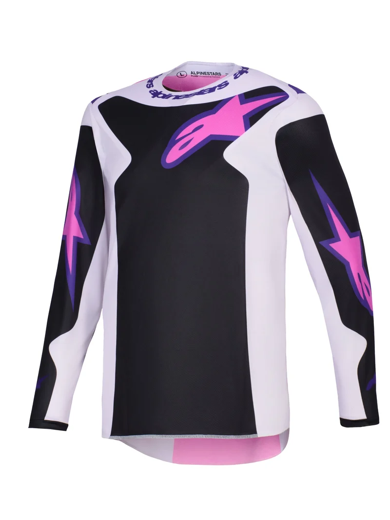 Alpinestars Fluid Grid Zwart/Grijs/Paars Crossshirt