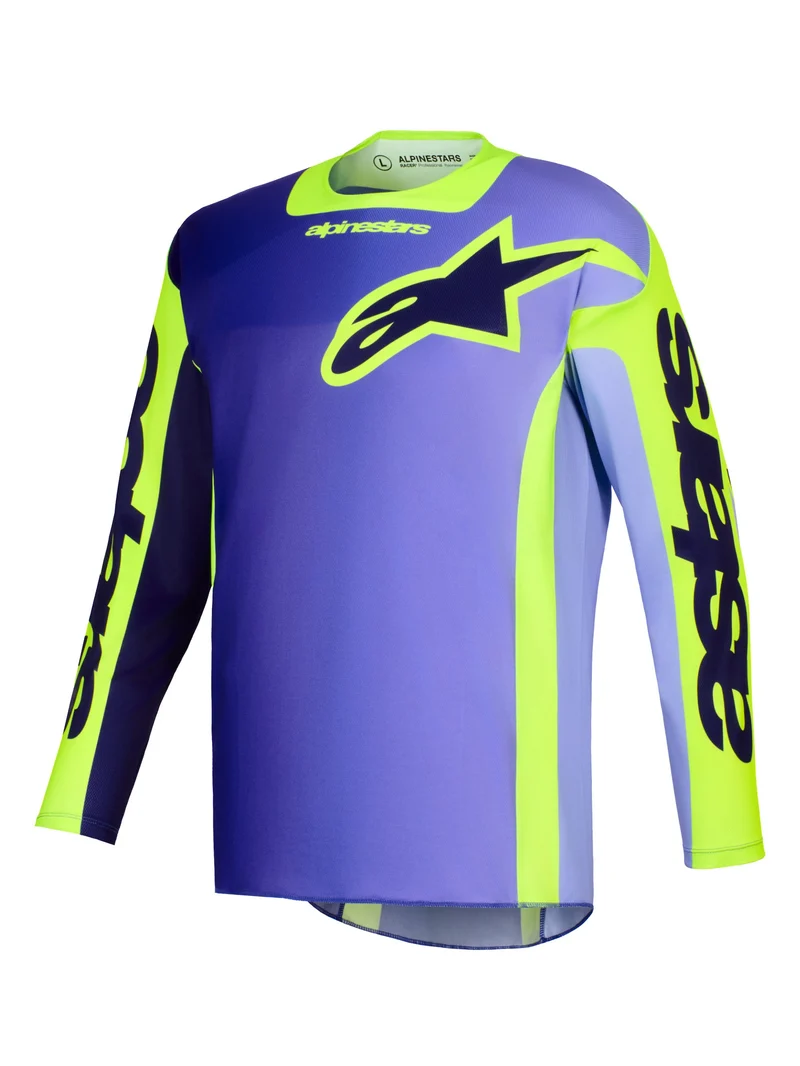 Alpinestars Racer Portl Paars/Fluogeel Crossshirt