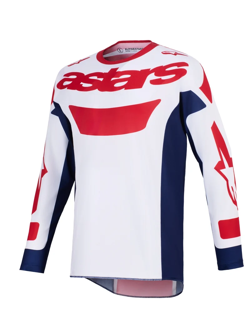 Alpinestars Racer Riway Wit/Blauw/Rood Crossshirt
