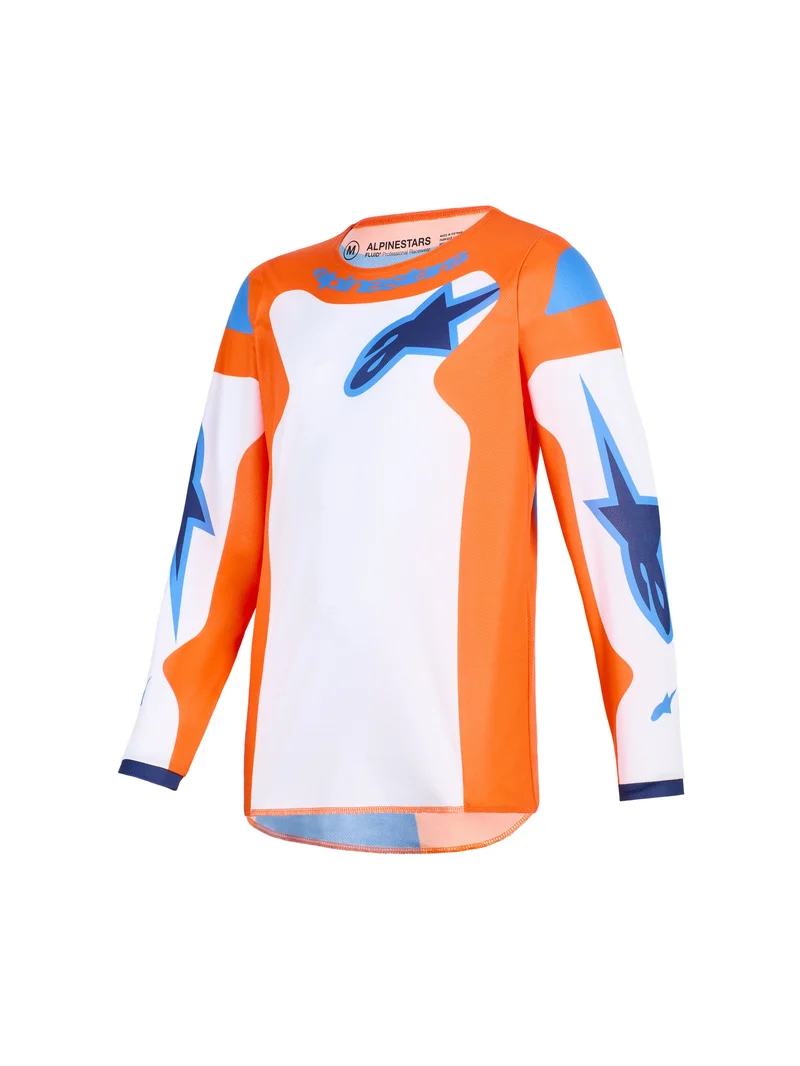 Alpinestars Youth Fluid Grid Oranje/UCLA Blauw Crossshirt