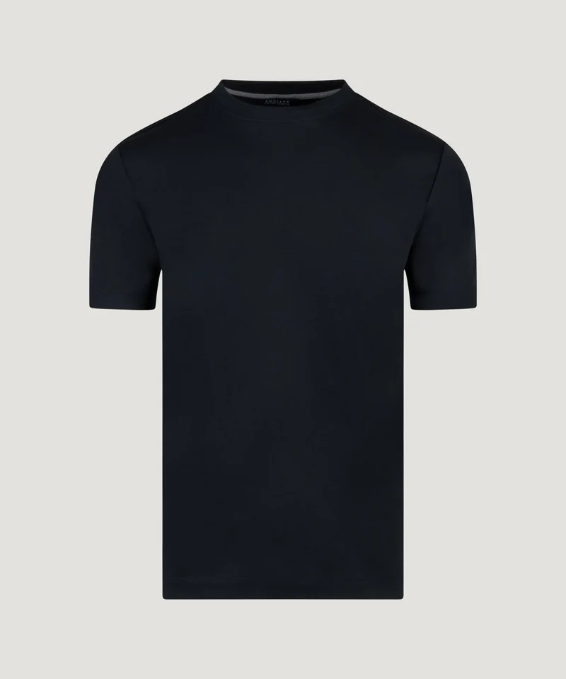 T-shirt mercerized katoen donkerblauw