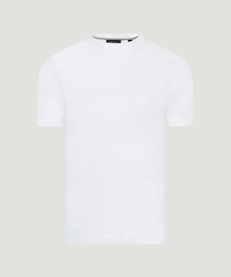 T-shirt mercerized katoen wit