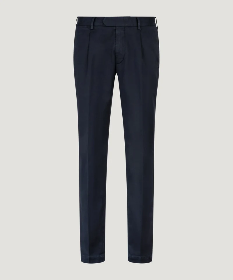 Pantalon Supima katoen stretch donkerblauw
