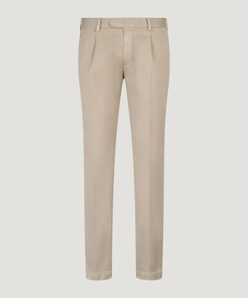 Pantalon Supima katoen stretch zand