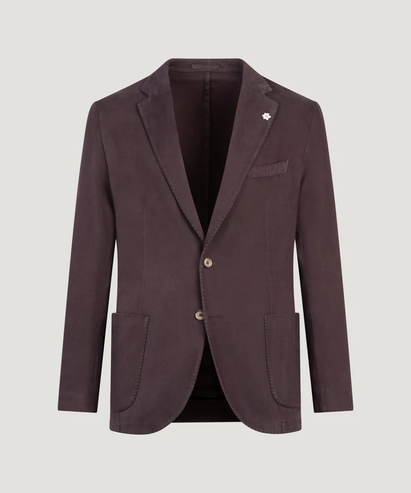 Colbert katoen/kasjmier garment-dyed bordeaux
