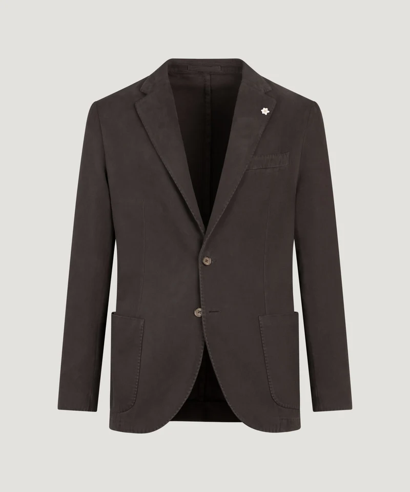 Colbert katoen/kasjmier garment-dyed donkerbruin