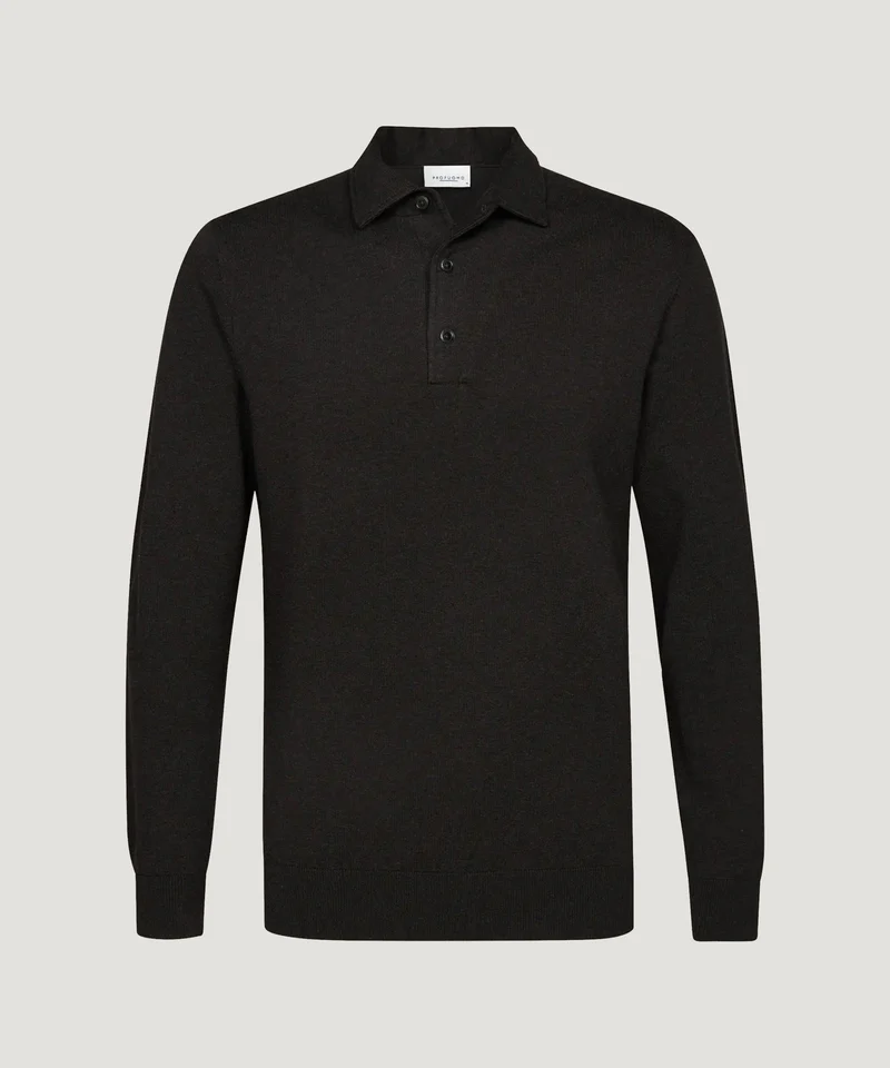 Luxury Basic one piece polo donkerbruin
