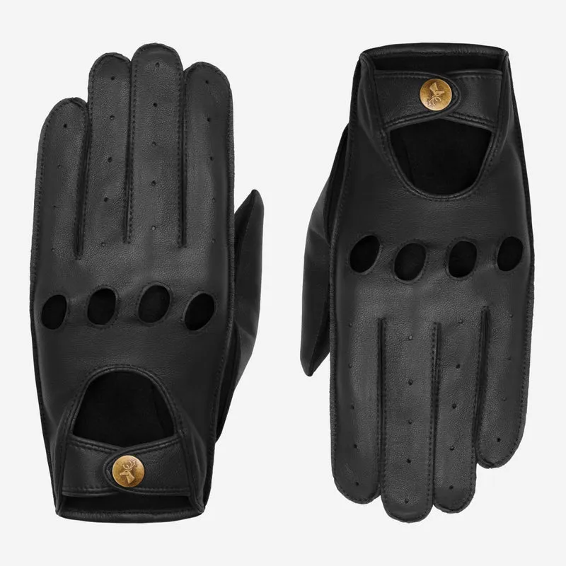 Gosling (black) – Classic men's lambskin driving gloves with touchscreen feature