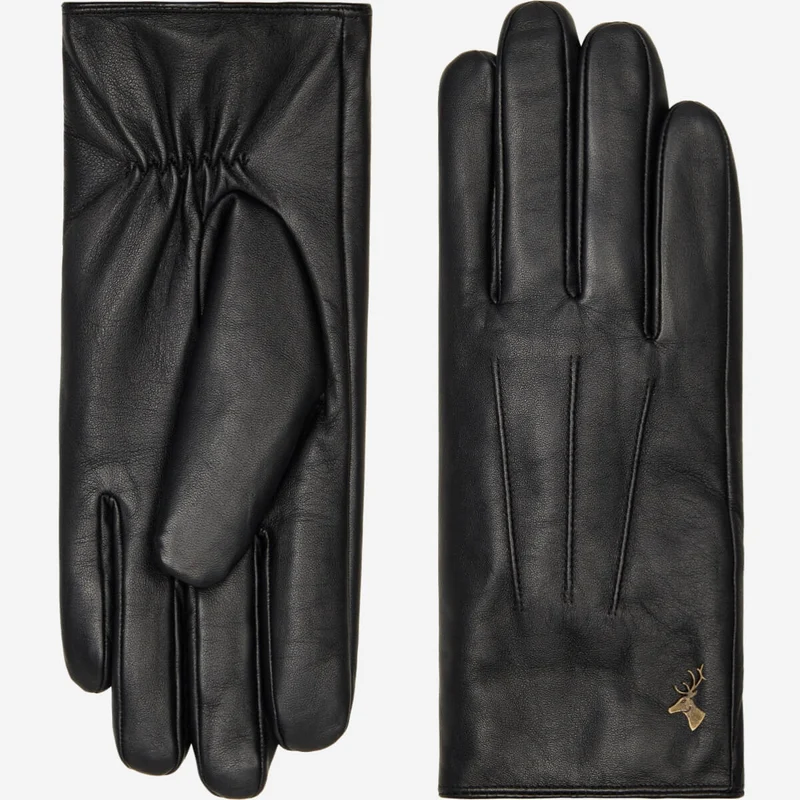 Olivia (black) – Sheepskin gloves with luxurious faux fur lining & touchscreen feature