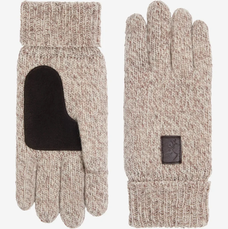 Hudson (light grey) - Knitted gloves from Shetland wool with warm fleece lining