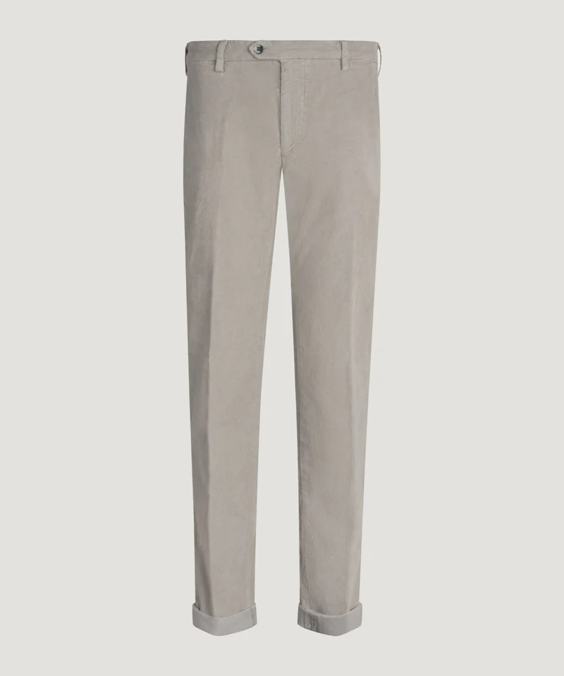 New York Style chino corduroy katoen stretch grijsbeige