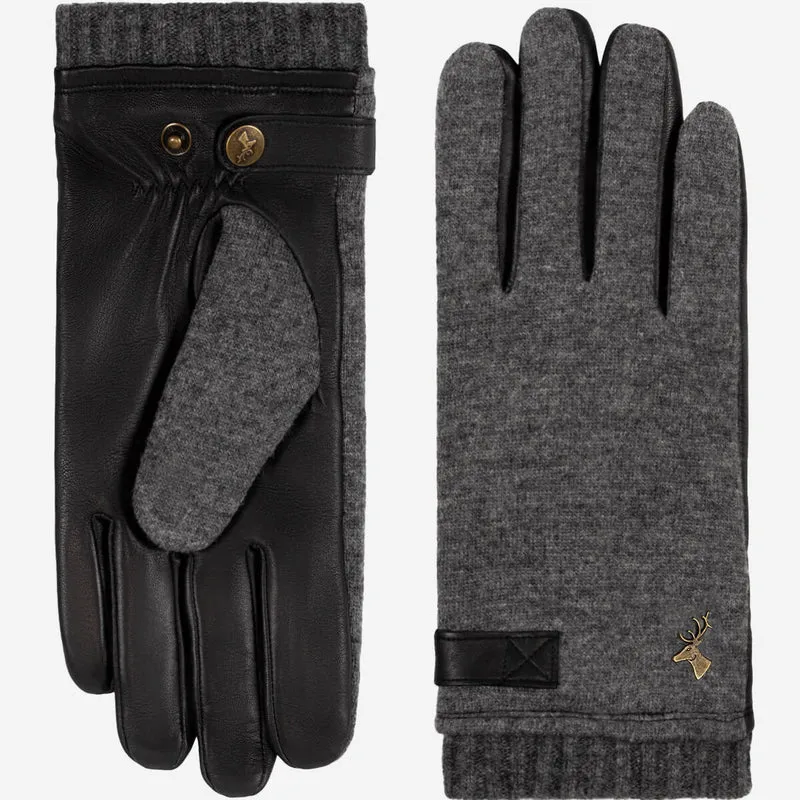 Brody (grey) – Sheepskin leather gloves with warm fleece lining & touchscreen feature