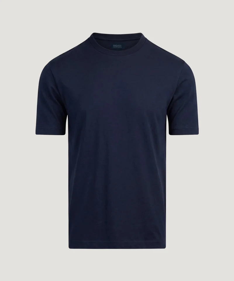 Oversized T-shirt Pima katoen donkerblauw