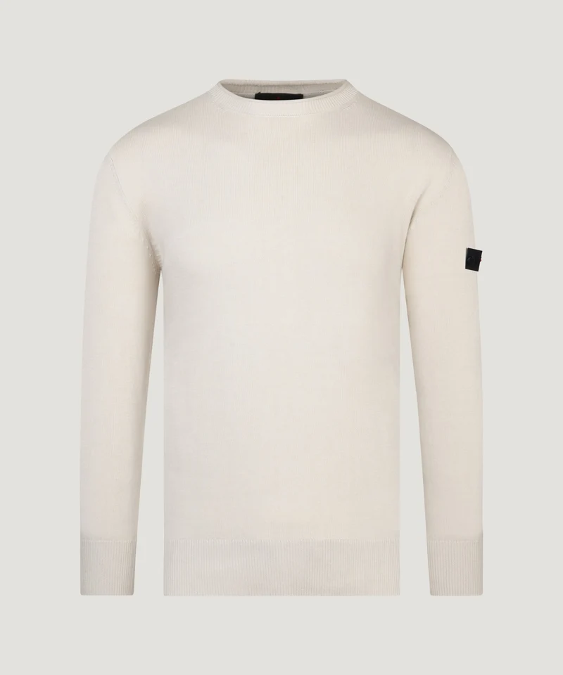 Caliper knitted trui katoen beige