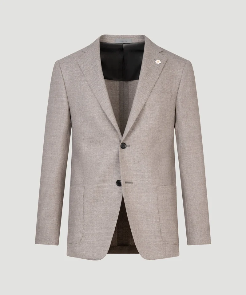 Colbert virgin wol stretch beige hopsack