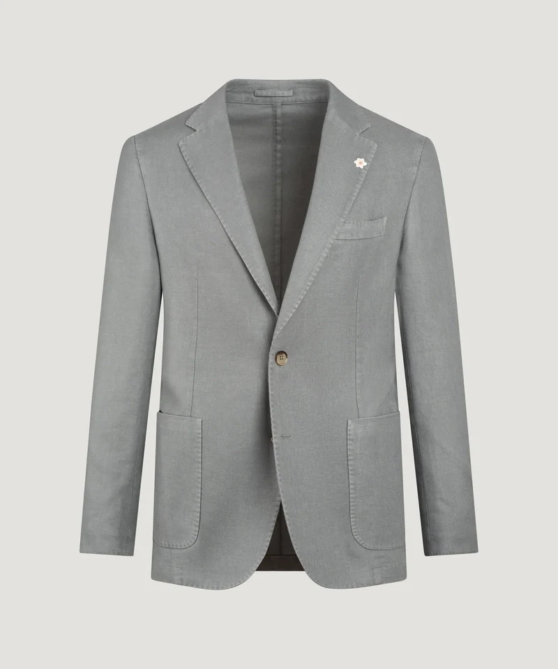 Colbert garment-dyed linnen/katoen twill blauw