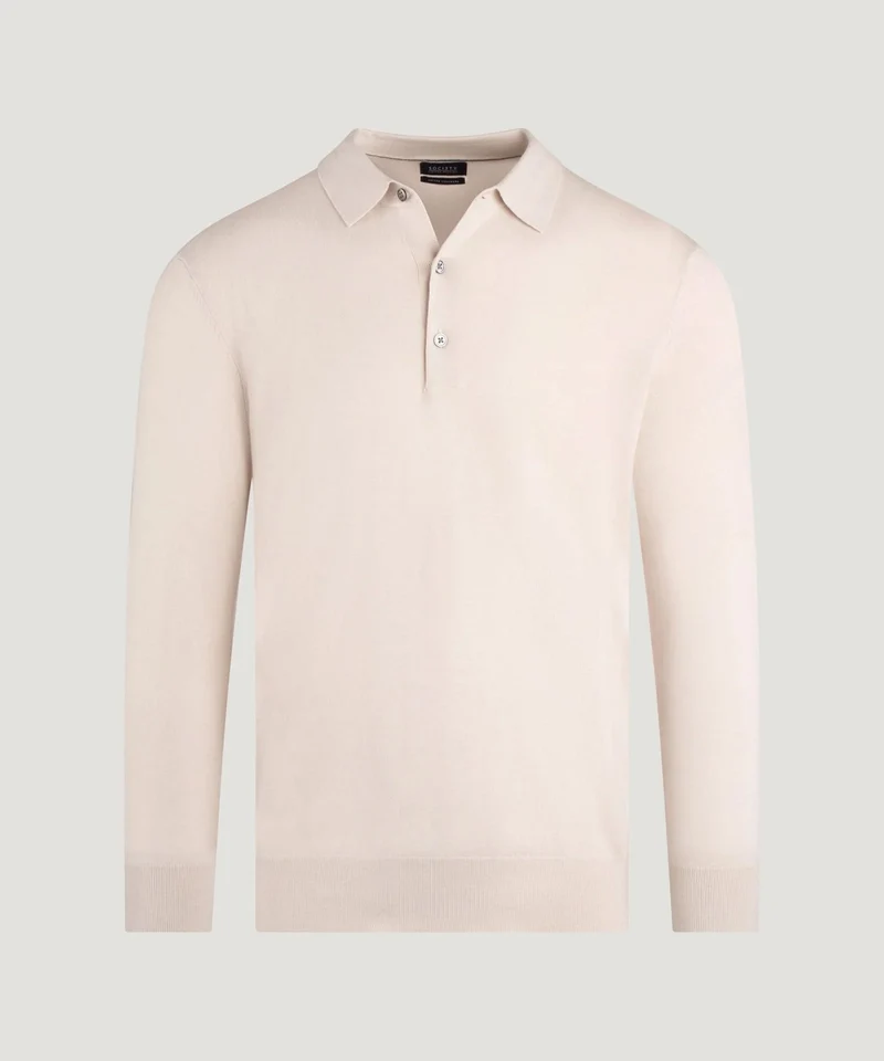 Long sleeve polo Cotton Cashmere off-white